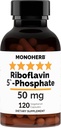 MONOHERB Riboflavin 5'-fosfat 50 mg - 120 vegetariske kapsler - Bioaktiv vitamin B2