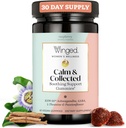 Winged velvære rolig og samlet, Stress Relief Gummies - Stress Support Supplement med KSM-66 Ashwagandha, L-Theanine, GABA og Passionflower - Vegan & Glutenfri Gummy - bringebær, 42 greve