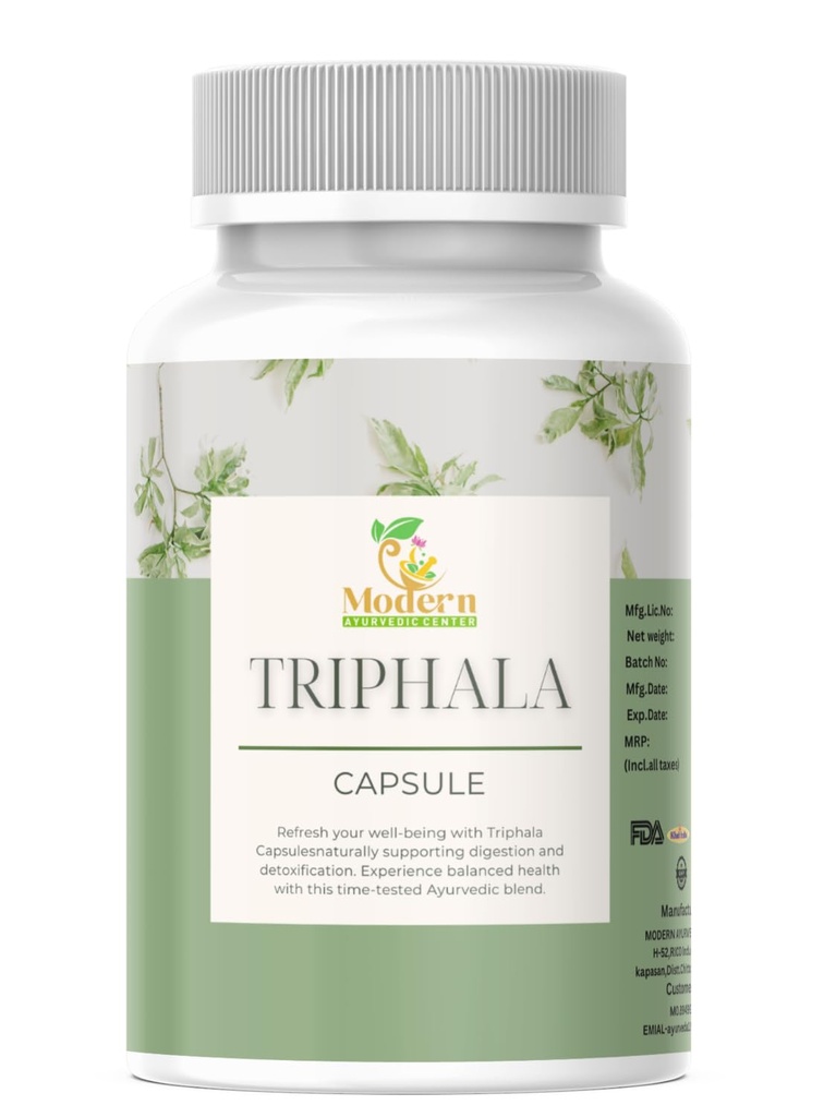 Triphala Capsules 120 for Digestive Support, Immune Boost & Antioksidant Fordeler 100% Herbal blanding av Amla, Haritaki & Bibhitaki fremmer Gut helse (120 Capsule)