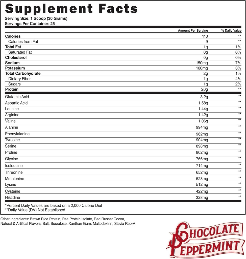 Steel Supplements Veg-PRO | Vegansk Protein pulver, sjokolade Peppermynte | 25 Servings (1,65 lbs) | Protein pulver med BCAA Amino Acid | Glutenfri | Ikke-Damp Formel
