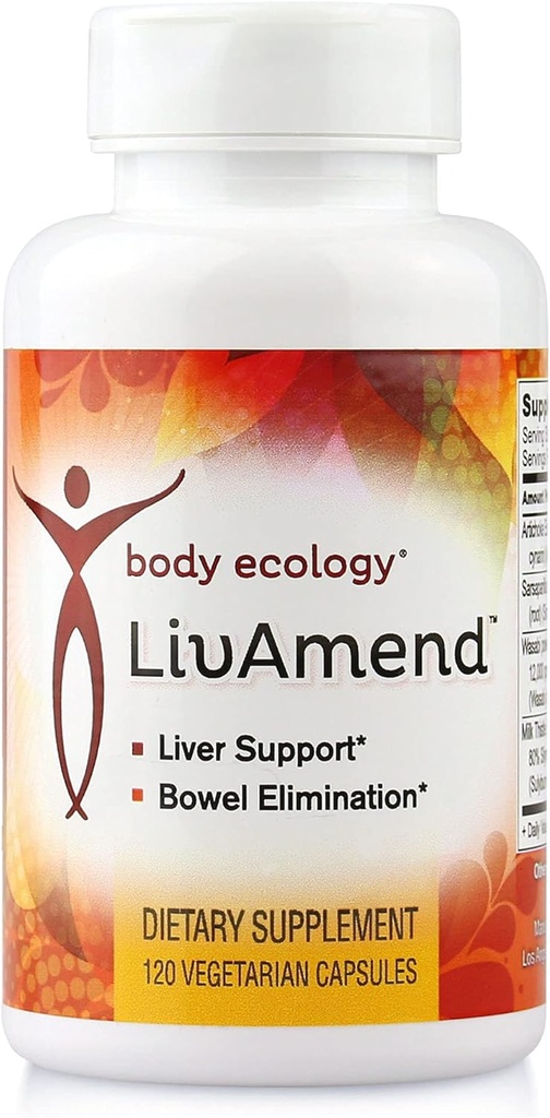 Body Ecology LivAmend | Liver Supplement | Melk Thistle og Artichoke | Aids i sunn lever og forbedrer Bowell Elimination | 120 Vegetarisk count
