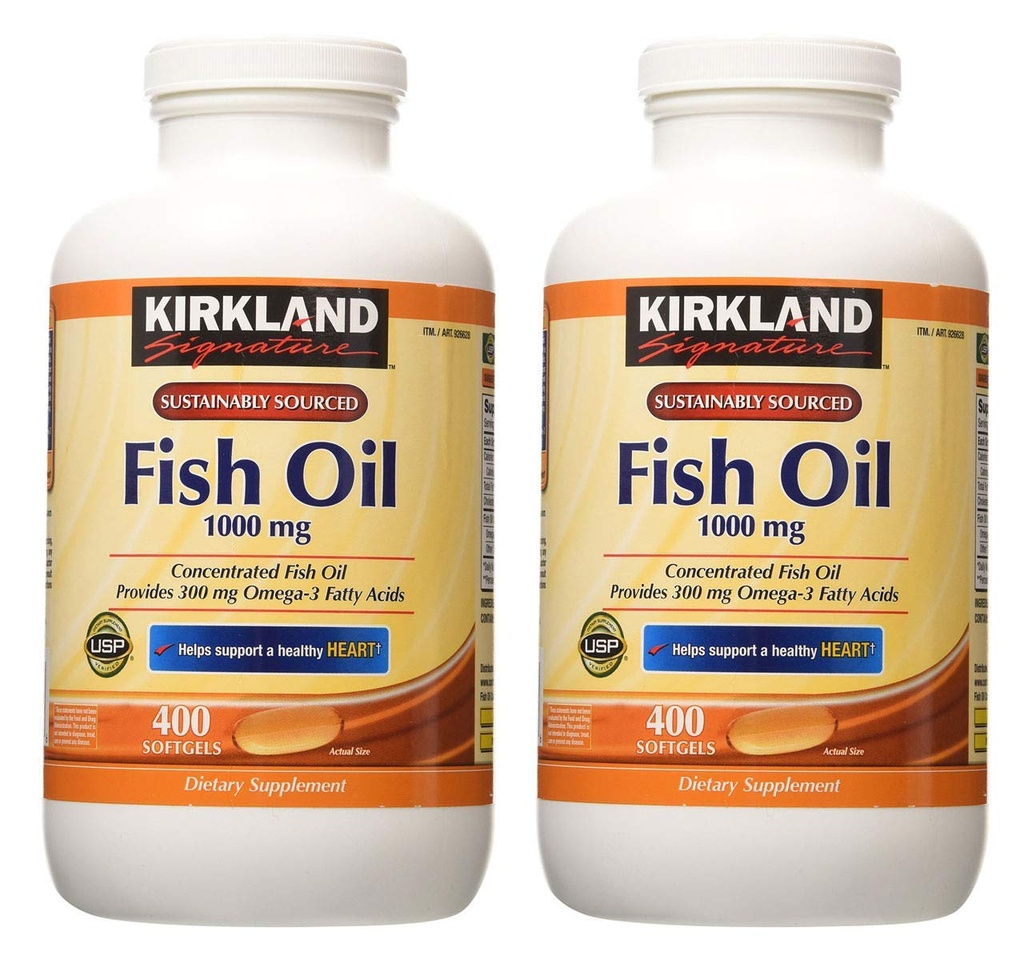 Kirkland Signature hgar fisk olje konsentrat 2 pakke, 400 greve (pakke av 2)