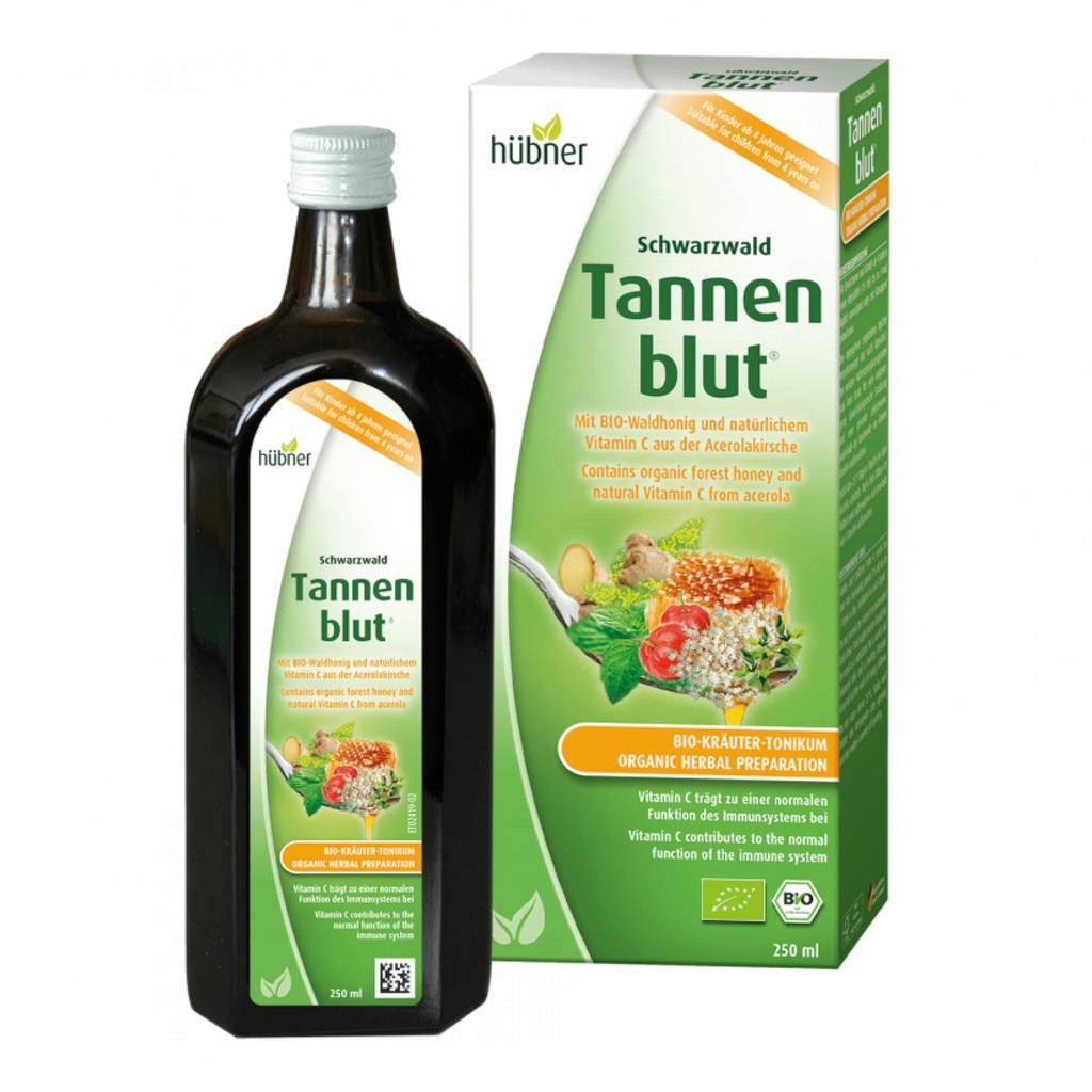 Hubner Tannenblut organisk herbal forberedelse, honning Cough Syrup, kald og sur throat støtte, beroligende relief, vitamin C Supplement for voksne og barn 4 og eldre, Kosher og alkohol-fri, 250 ml