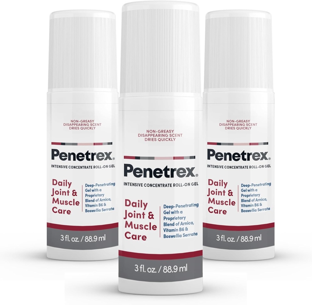 Penetrex Joint & Muscle Therapy - Soothing Gel for rygg, nakke, hender, føtter - Premium hele kroppen Rub med Arnica, vitamin B6 & MSM - 3oz Roll on Gel (3-Pack)