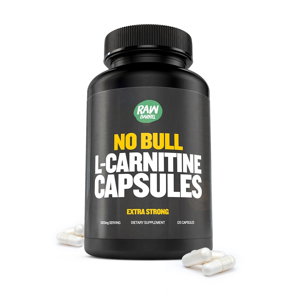 \"No Bull\" L-karnitin Supplement, ren keto-vennlig L-karnitin L-tartrat kapsler for forbedret kognitiv funksjon og fokus for kvinner og menn, L karnitinkapsler, 500 mg