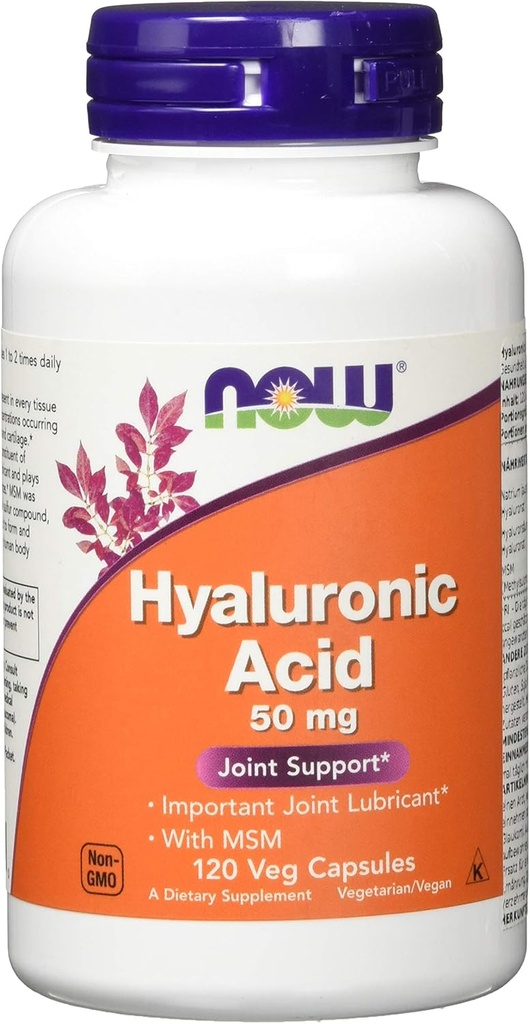 NU Matvarer - Hyaluronsyre med MSM 50 mg. - 120 Vegetariske kapsler