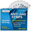 Anti Gass Relief 30 Strips | Mint Flavor Oral Oppløselig Anti Bloating Relief Strips | Rask gass Relief for voksne | Effektiv Bloating Relief for kvinner | Simeticone Anti Bloating for kvinner