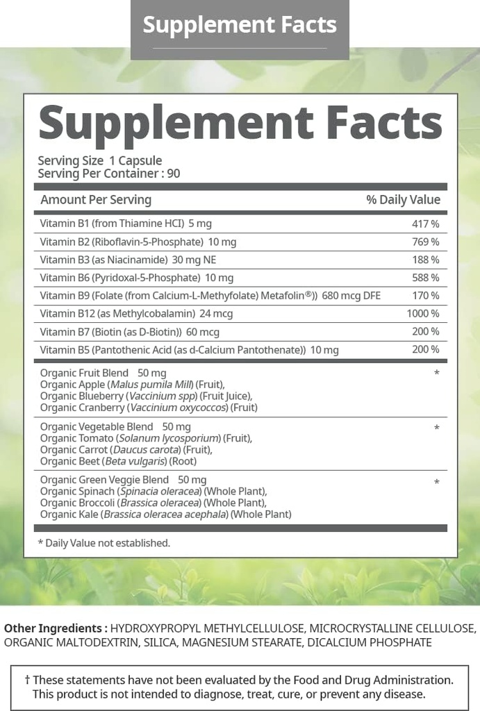 Atomy Vitamin B Kompleks Vegan Glutenfri Ikke GMO