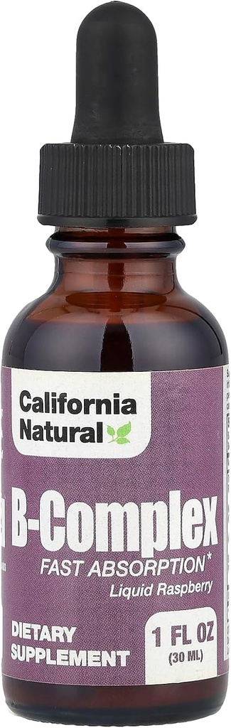 California naturlig B kompleks sublingual kosttilskudd, bringebær, 1 Ounce