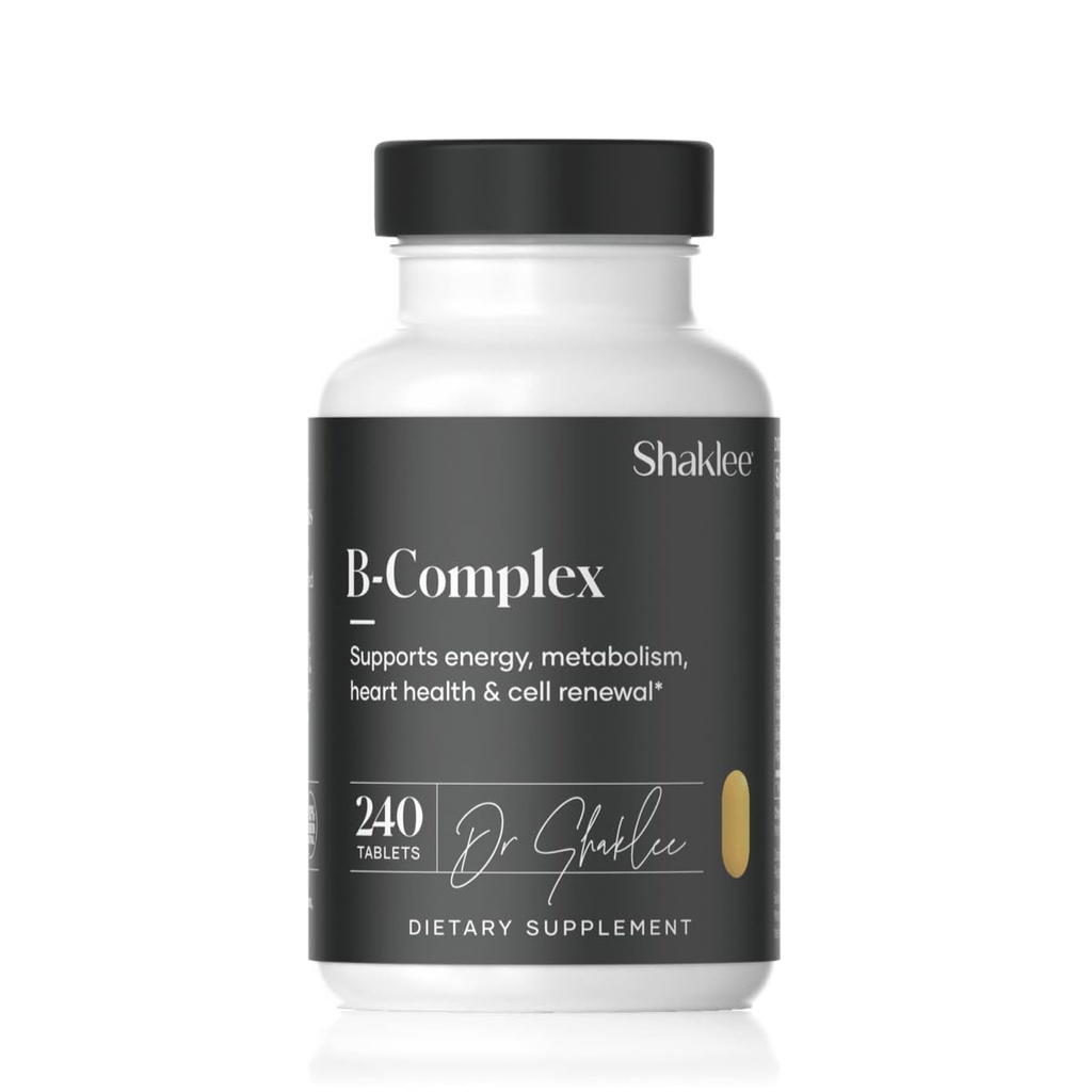 Shaklee - B-Complex- Den ultimate energiøkningen med patentert bioaktivert absorpsjonssystemTM - B-vitaminer for forbedret velvære - støtter energi, kardiovaskulær og hjernehelse - 240 tabletter