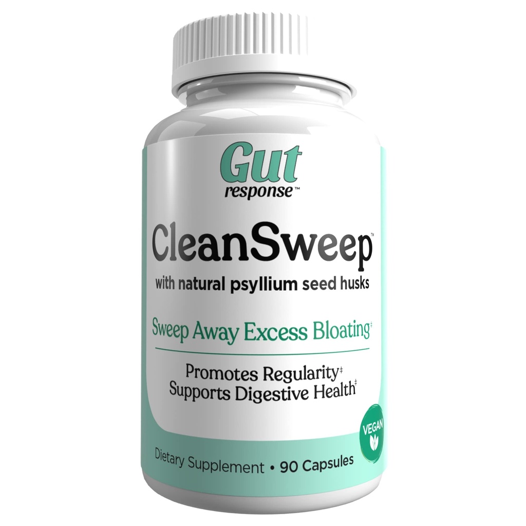 CleanSweep Capsules, støtter sunne Bowell bevegelser, Digestive helse støtte, fremmer regelmessighet, Naturlig Psyllium Seed Husk, Daily Fiber Supplement, 90 kapsler, 90 Serveringer