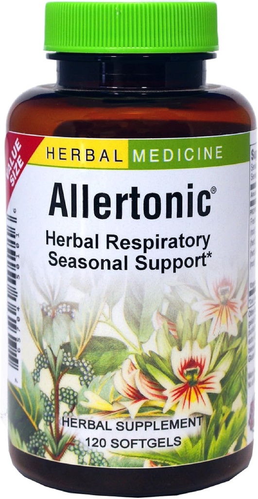Herbs Etc. Allertonisk - Sunn pustestøtte - Herbal blanding til hjelp mot sesongforstyrrelse - Lunge og pustende helse støtte med Sting Nettle - 120 Softgels (120 serveringer)