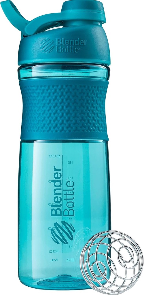 BlenderBottle SportMixer Shaker flaske perfekt for proteinshakes og pre trening, 28-Ounce, Teal