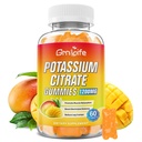 Kalium Citrate Gummies, høy Kalium Supplement Gummies 1200mg for voksne og barn, støtte Ben Kramper & Muskel Helse, Vegansk, Mango Flavor 60 Count