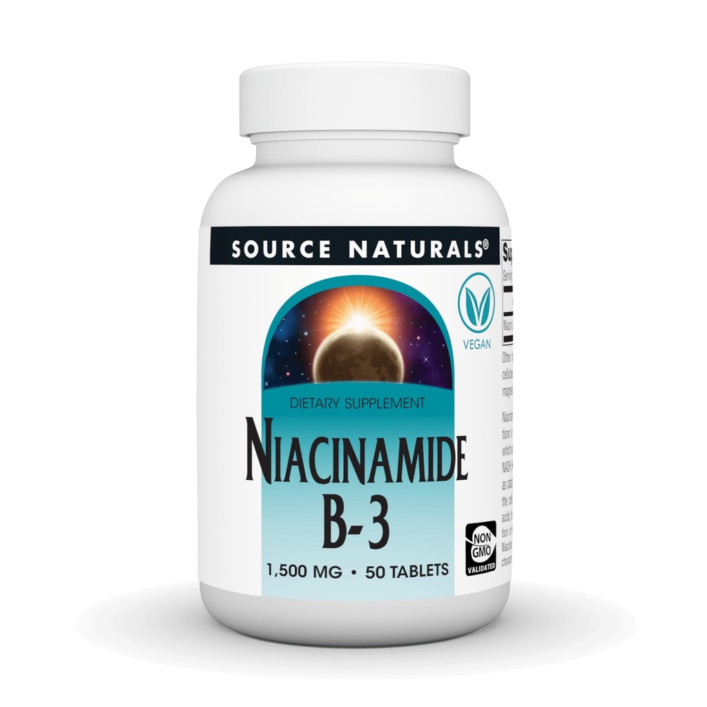Kilde Naturals Niacinamide B-3, 1500 mg Kosttilskudd - 50 tabletter