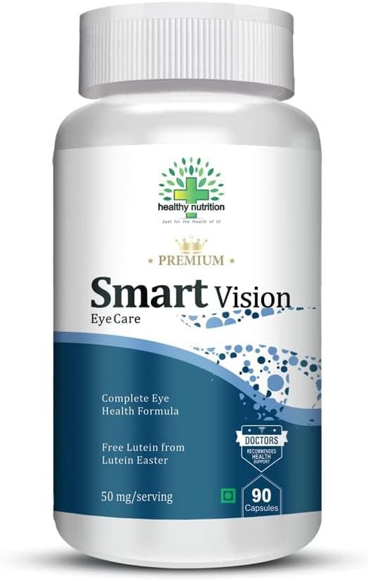Smart Vision Eye Care Supplement for å forbedre visjon, blått lys, lysfølsomhet og digital vakt formel (Lutein, Zeaxanthin) - Pakke med 90 vegetariske kapsler