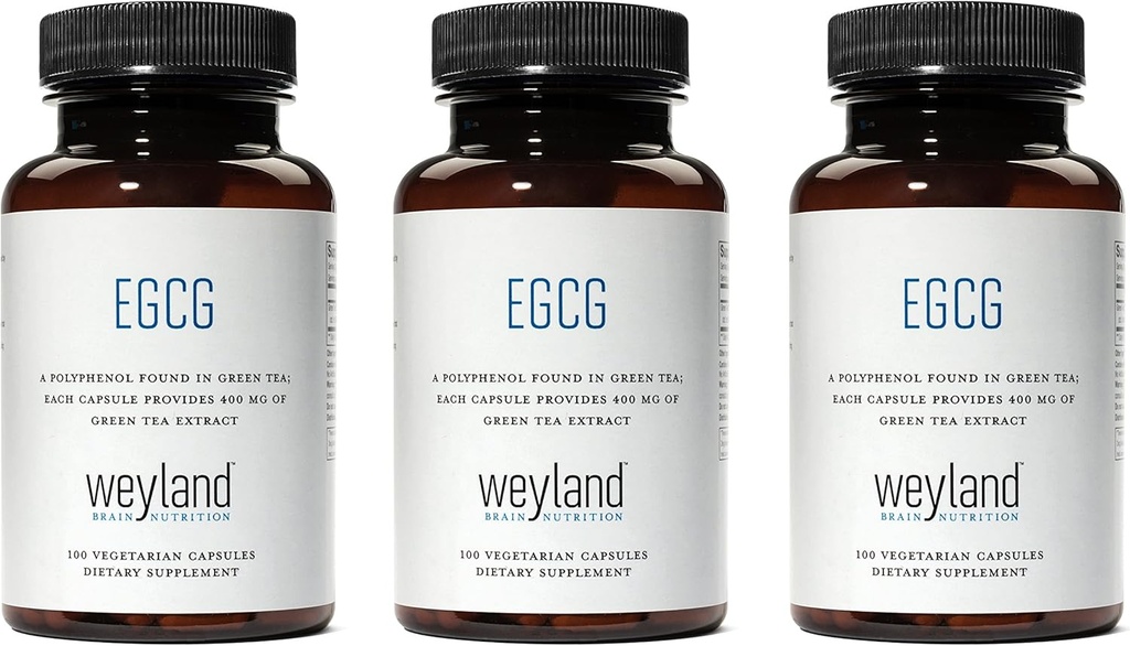 EGCG | Grønn Te Ekstrakt | 400 mg - Antioksidant Supplement | Vegansk, Glutenfri | 100 Vegetariske kapsler (pakke med 3)