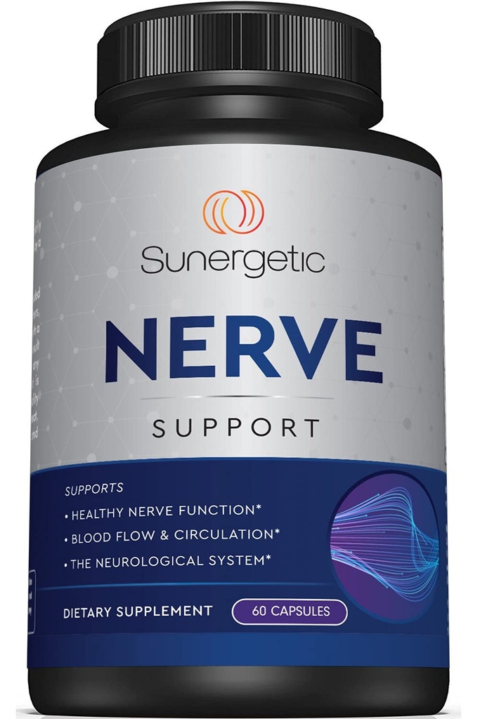 Premium Nerve støtte Supplement - med Alpha Lipoic Acid (ALA) 600 mg, Acetyl-L-Carnitine (ALC) & Benfotiamin - Nerve støtte formel for sunn sirkulasjon, føtter, hender og tær - 60 kapsler