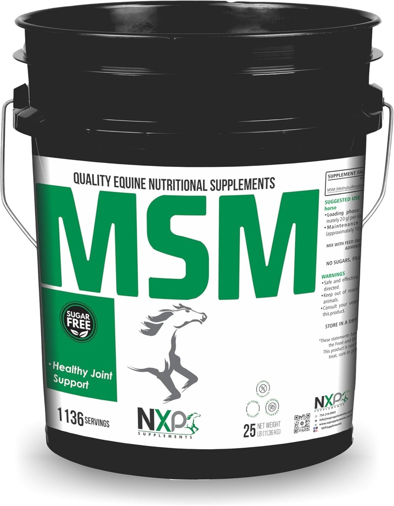 MSM (Metylsulfonylmetan) - Heste Felles Helse, komfort, mobilitet og støtte Supplement for hester - 25 lb (1136)