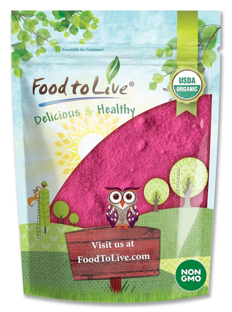 Mat til levende økologisk drage frukt pulver, 1,5 pund - ikke-GMO, pulverisert rød Pitaya, vegansk, bulk. Inneholder Maltodextrin. Rik på antioksidanter, fiber, vitamin C. Perfekt for rister, smoothie boller