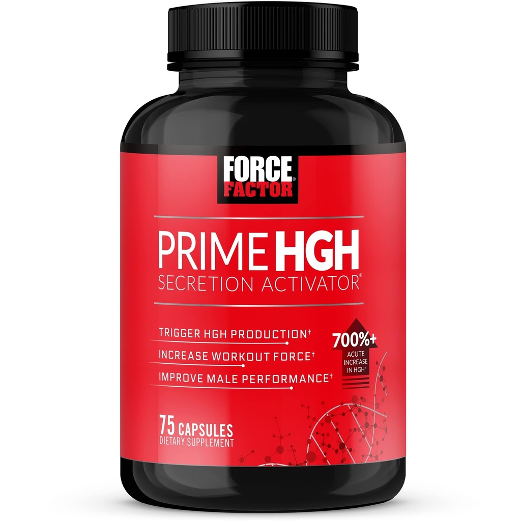 Force Factor Prime HGH Secretion Activator, HGH Supplement for menn med klinisk studert alfastørrelse for å hjelpe trigger HGH produksjon, øke trening styrke, og forbedre ytelsen, 75 kapsler