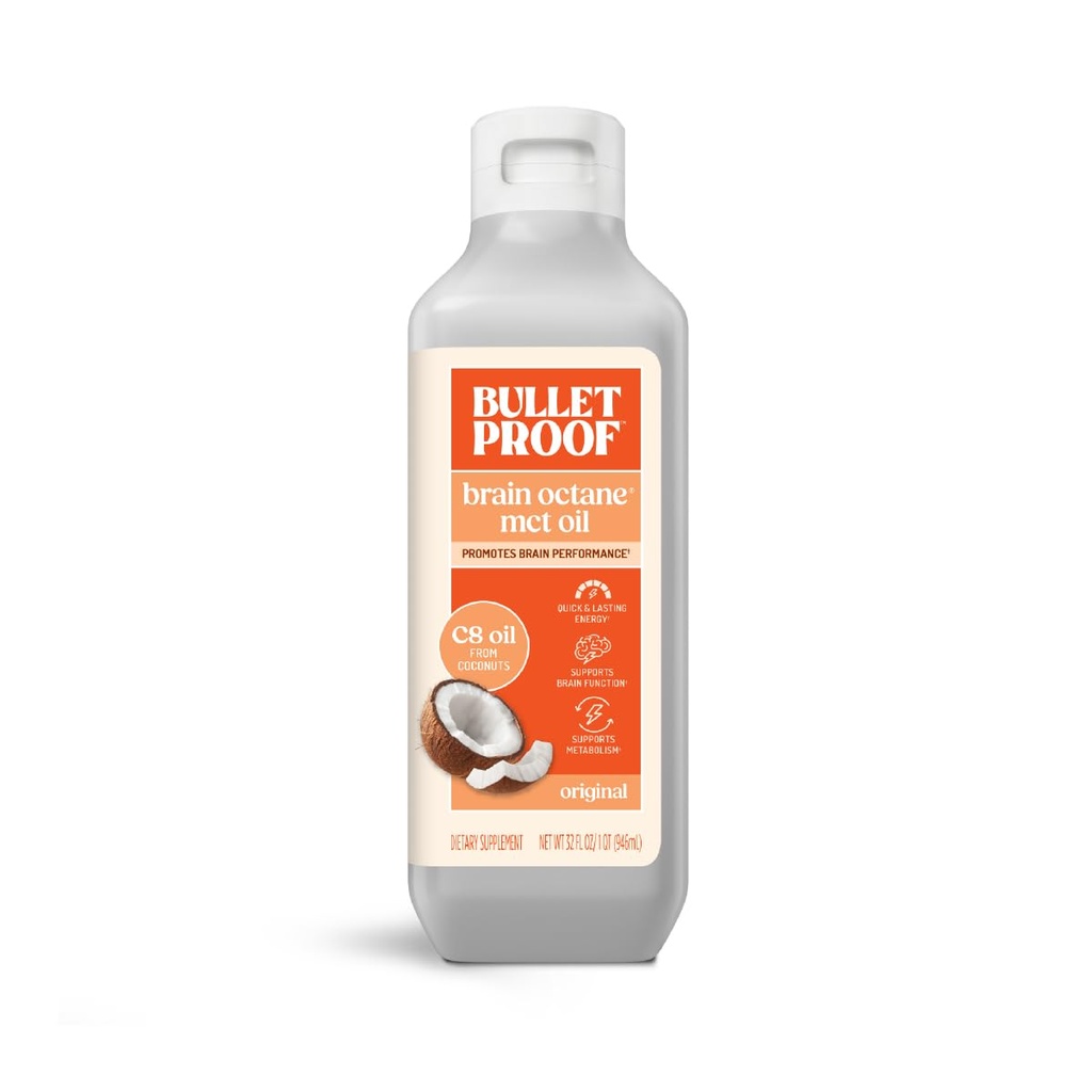 Bulletproof Brain Oktan C8 MCT olje, 32 ovner, Keto Supplement for ubegrenset energi og Færre krøllinger