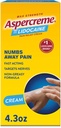 Aspercreme Lidocaine smertelindringskrem Sotter Forbedrede Nerver, Numbing Topic Analgesic med Max-Strike 4% Lidocaine & Moisturizing Aloe, 4.3 Oz.