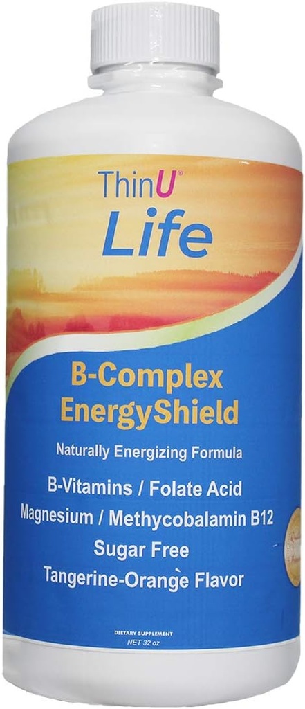 EnergiShield flytende B-Vitamin kompleks, 32 oz, alle B vitaminene du trenger, anti-stress, immunforsvar, immunsystem støtte, energi, folat, niacin, blodstøtte