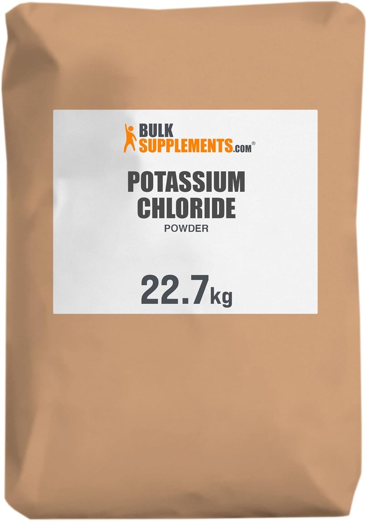 BulkSupplements.com Kaliumkloridpulver - Kaliumklorid saltsubstitut - Glutenfri, 200 mg per servering, 22.7g (50 lbs) (Pack of 1)