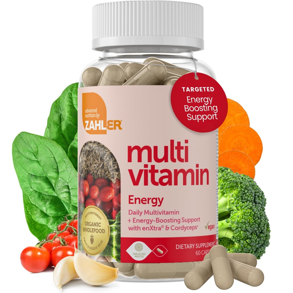 Zahler - Daglig multivitamin for kvinner og menn med energivitaminer, mineraler og jern (60 greve) Kosher menn og kvinner multivitaminer for sunn energi - multivitaminer for voksne - laget i USA