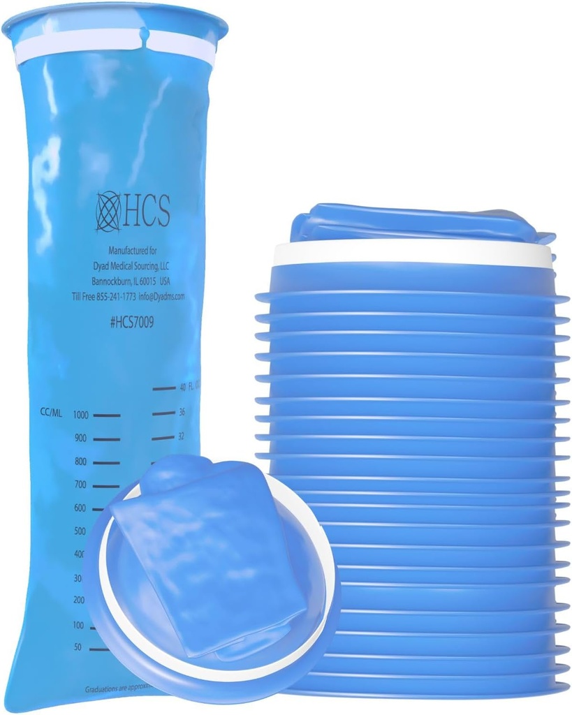 HCS Emesis Vesker Disposable - Premium, sykehus klasse, voksne og barn - Vomit Vesker disponerbar for bil, reise, hjem bruk - Kast opp, Barf, Puke - 24, Sterk (40 fl oz)