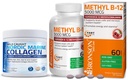 Bronson Marine kollagen Peptider Hydrolysert Protein pulver + Metyl B12 5000 mikrog Vitamin B12 Metylkobalamin