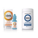 Blink Eye Drops for tørre øyne, Triple Care Lubricant Eye Drops, øyeblikkelig beroligende, Moisturizing + Blink NutriTears klinisk bevist kosttilskudd for tørre øyne, 50 Softgels