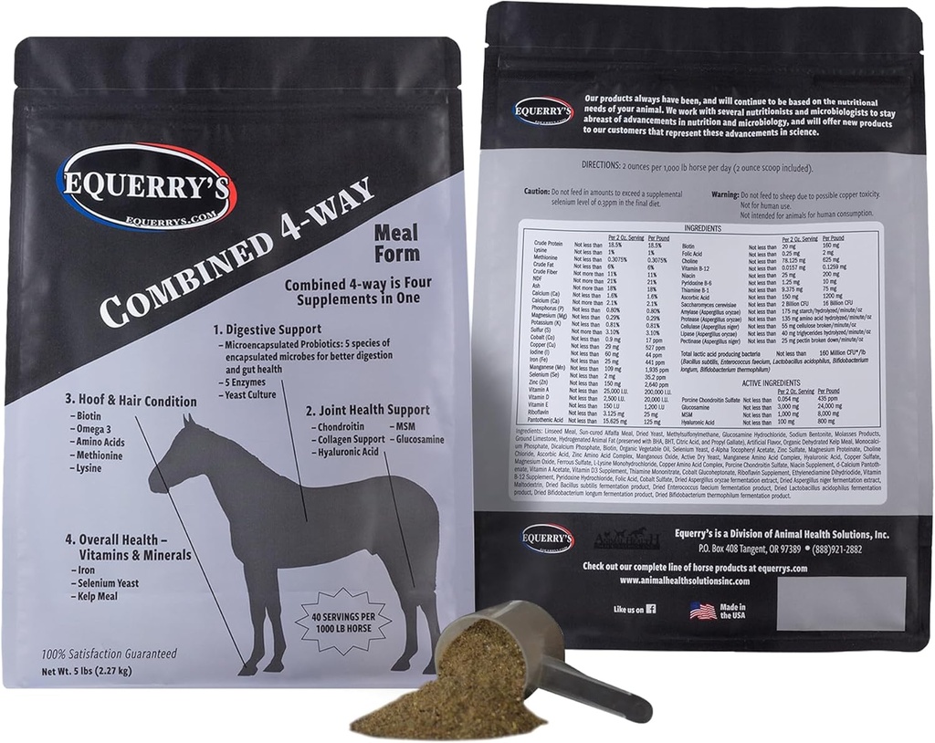 Equerrys kombinerte RX 40 fôring for 1000 lb hest, 5lb.