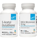 XYMOGEN DHEA 10mg (60 tabletter) + S Acetyl glutathion (60 kapsler) 2- Piece Bundle - Mikronisert DHEA + Superior Absorpsjon Acetylert Glutathion Supplement for å støtte sunn aldring