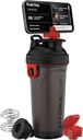 Hydra Cup JailBreak 28 oz Shaker flaske for proteinshake, Shaker flaske med håndtak og ball Blender, Shaker Cup med telefonholder for din bil, reise å gå, BPA gratis (svart / rød)