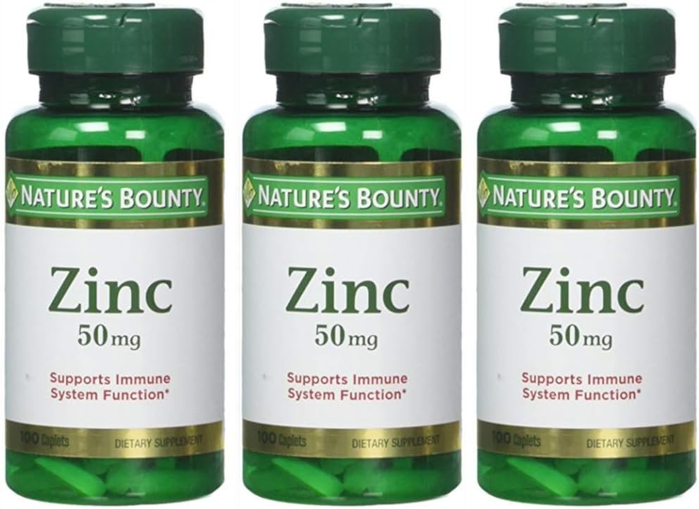 Naturens Bounty Sink 50 mg Caplets 100 ea (pakke med 3)