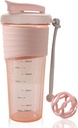 Protein Shaker Flaske,Sports Blenderflasker for proteinblandinger med Whisk Ball,Mixerflaske,Portable Pre Workout Whey Protein Drink Shaker Cup,Midnight Pink