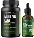HAVASU NUTRITION Mullein Leaf Capsules + Nettle flytende dropper pustende helse