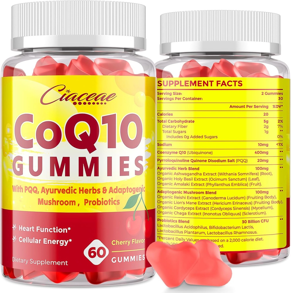 5 i 1 CoQ10 400 mg og PQQ 20 mg gummi