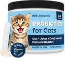 Pet Ultimates Probiotika for katter - 20-Species Cat Probiotic Powder å behandle diarré, diarré, dialyse støtte og Cat Antibiotika Recovery - Katt Helse forsyninger (44 gr)
