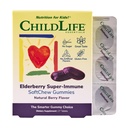 CHILDLIFE ESSENTIALS Elderberry Super-Immune SoftChew Gummies for barn - Immun støtte med vitamin C & vitamin D3, Elderberry Immunsupplement for babyer, tilhengere og barn - Berry, 27 Softchews