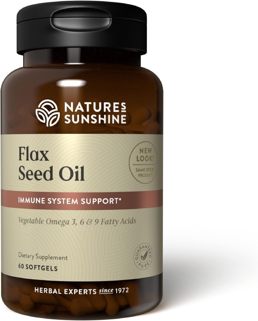 Naturens Sunshine Flex Seed Oil, 60 Softgels | Utmerket kilde til hjerte-sunne fettsyrer, inneholder lignaner som bidrar til å øke immuniteten og støtte bryst og prostata helse