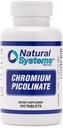 Chromium Picolinate 200 Mcg 100 Tabletter av naturlige systemer - Kromium Kosttilskudd for aktiv livsstil - Utmerket absorpsjon Kromium Supplement - Ikke sukker kromium Kapsler