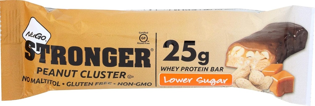 Nugo Ernæring Sterkere Bar, Peanut Cluster, 2.82 Ounce