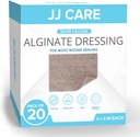 JJ CARE sølv kalsiumalginat sårkjole (pakke på 20) 4x5, sølvalginat sårkjole individuelt pakket, svært absorbent ikke-hellige bandasjer for sårpleie