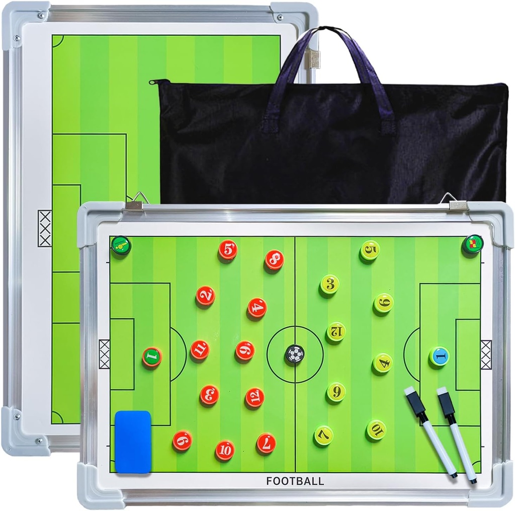Pure Vie Magnetic Soccer Coaching Taktics Board, Bærbar fotball utklippstavle for trenere Fotball Tørr Slette Whiteboard Strategi Taktisk Blackboard Fotball Coach Board med spillermerker, penn og sletter