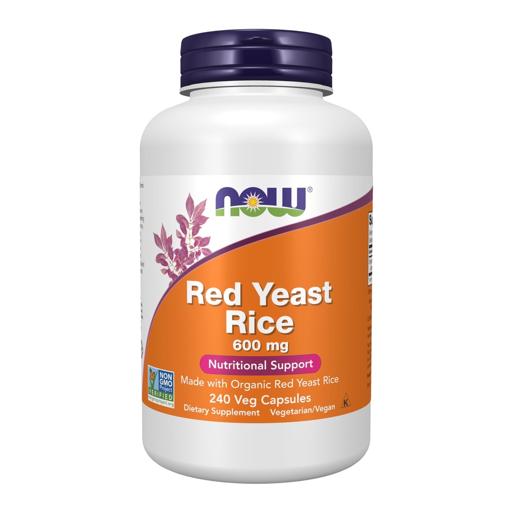 NU Kosttilskudd, Rød Yeast Rice 600 mg, laget med organisk rød yeast Rice, 240 Veg Kapsler