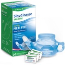 SinuCleanse Mykt Tips Neti Pot Nasal Vaskesystem, lindrer Nasal kongestion på grunn av kulde og influensa, tørr luft, allergier, 30 naturlige saltpakker, laget i USA