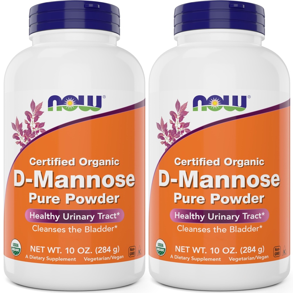NÅ Mat ren, organisk D-Mannose 10 oz pulver (pakke med 2) - Blader rengjøring og urinveistrakt Health Supplement - ikke-GMO - Veganvennlig - 2000 mg / 2 gram per servering
